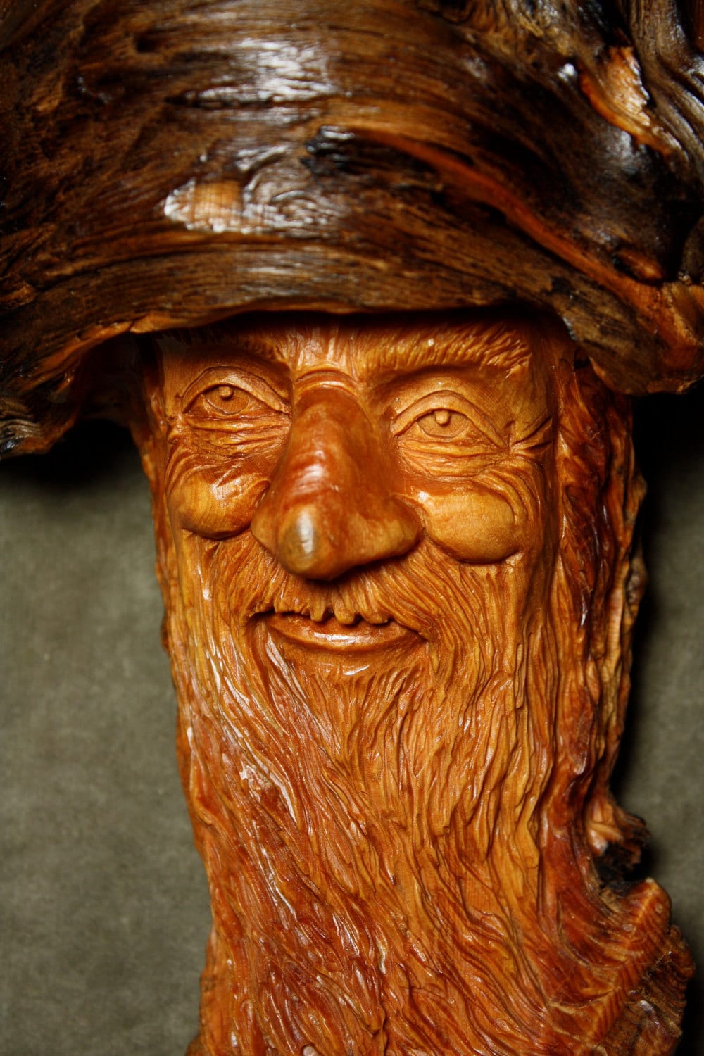 On Hold for PeterWood Carving Wood Spirit Elf Wizard in