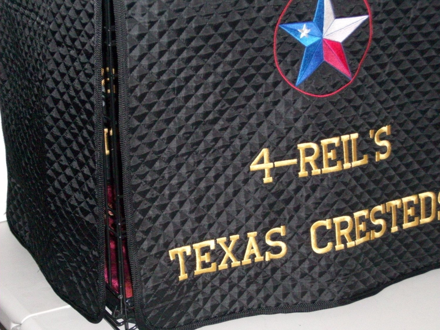 Custom Embroidered Dog Grooming Table Cover with Kennel Name