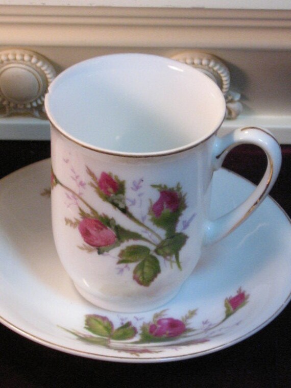 Vintage Ucagco Japan Moss Rose Coffeepot Teapot Tea Set