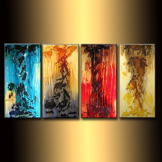 ORIGINAL Huge Textured abstract Painting by newwaveartgallery