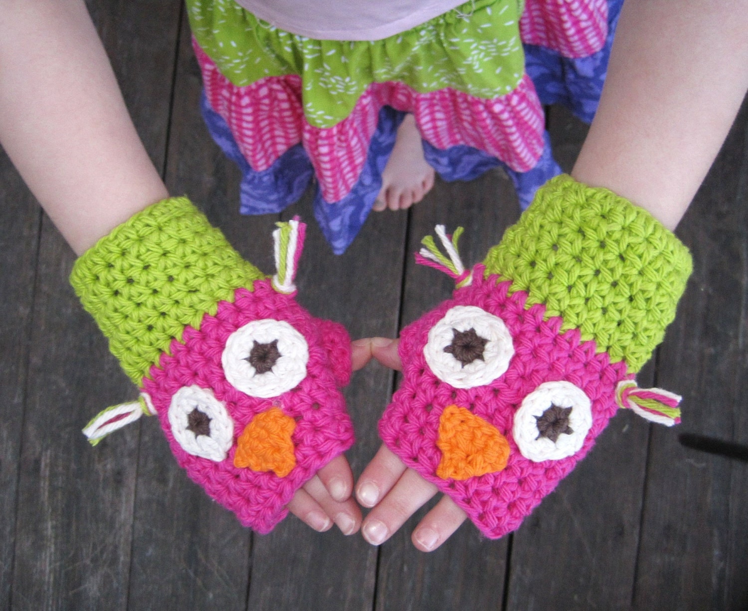 Items Similar To Owl Fingerless Gloves Crochet Pattern Permission To Sell Finished Product On Etsy 9066