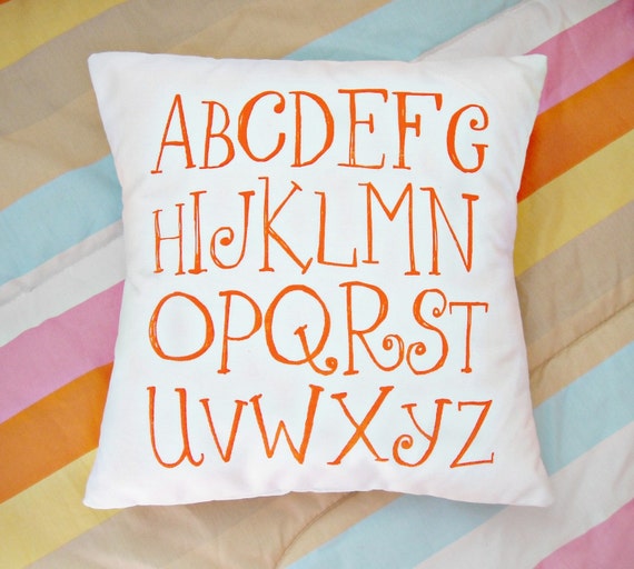Items similar to ABCs Pillow Slip with Insert Choose your color on Etsy