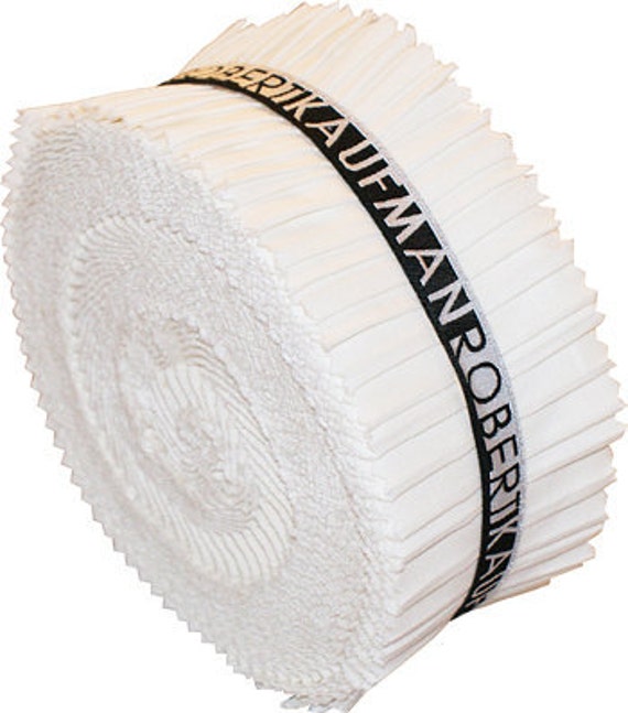 Kona Cotton White roll up/Jelly Roll 40 precut 2.5 inches