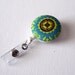 Mystique Flower - Name Badge Holder - RN Badge - Badge Clip - Nursing Badge Holder - Cute ID Badge- Fabric Button Badge Reel