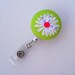 Happy Flower - Retractable ID Badge Reel - Teacher Badge - Nursing Badge Reel - Nurse Badge Holder - Badge - Badge Clip