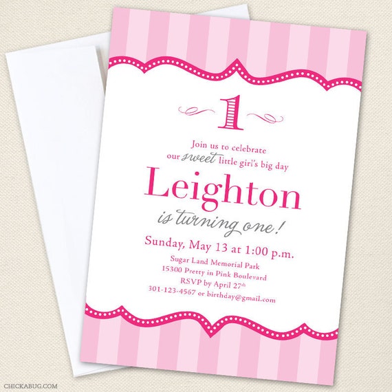 Pretty in Pink Party Invitations Professionally printed or