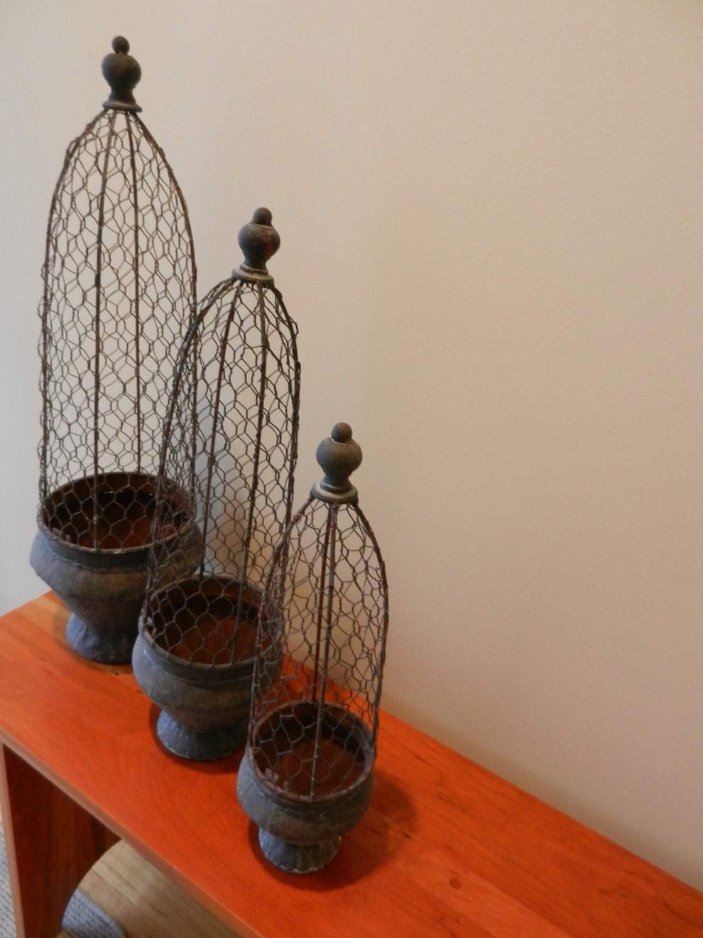 Vintage Style French Market Wire Cloche by TheWellSeasonedNest