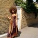 African Dashiki-Print Maxi Dress S/M Brown