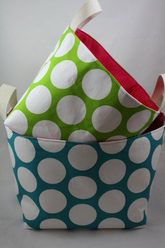 fabric bin storage organizer 10 X 10 x 10 with natural cotton