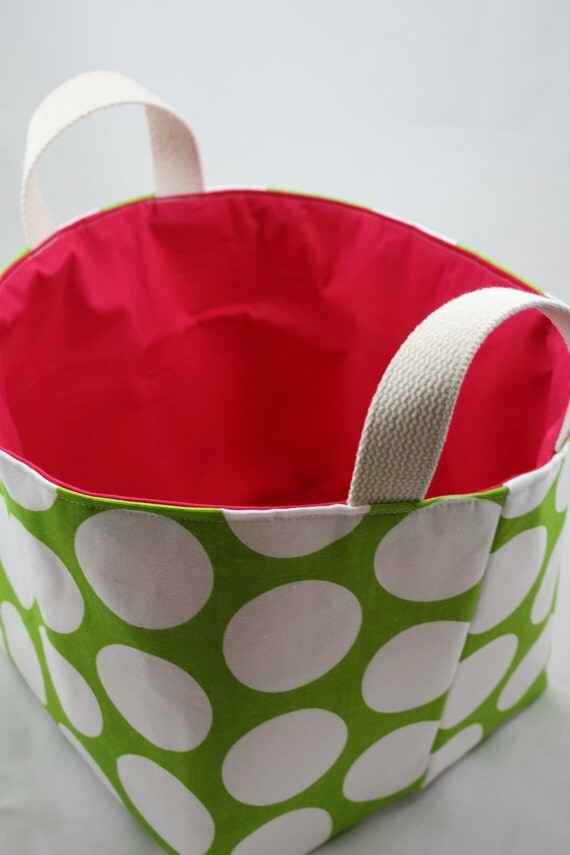 fabric bin storage organizer 10 X 10 x 10 with natural cotton