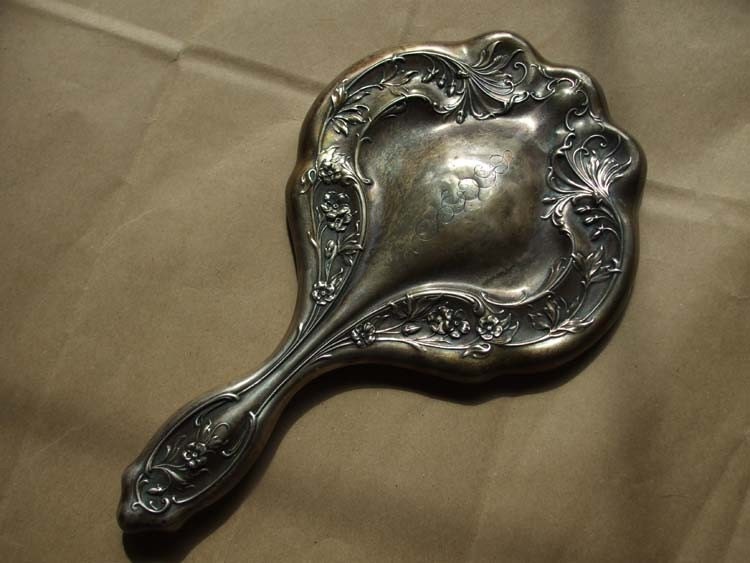 Art Nouveau Sterling Silver Hand Mirror