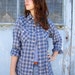 S A L E Vintage Navy and White Boyfriend Shirt