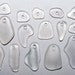 15 "Clear" Drilled Pendants Genuine Sea Beach Glass Gems Tumbled San Juan Island, Wa - Jewelry, Beads, Art, Crafts