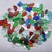 90 "Rainbow Mix" Sea Beach Glass Minis Tumbled San Juan Island, Wa - Decor, Jewelry, Mosaics, Arts, Crafts