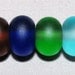 6 "Rainbow" Lampwork Beads Made From Antique Sea Beach Glass - Jewelry, Crafts, Art