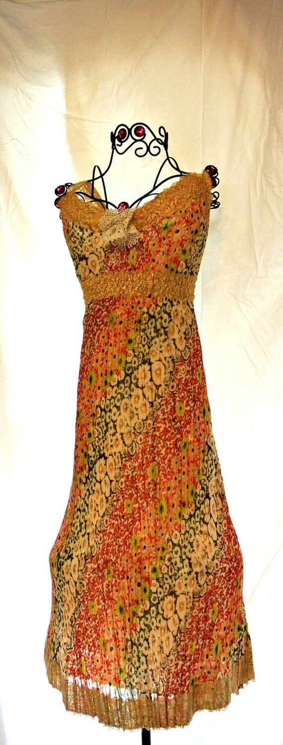 Spring French country Slip Dress Shabby chic Maxi dress Long