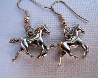 Silver Horse Earrings Gold Horse Jewelry Equestrian Arabian Girls