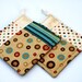 Quilted Potholder Set in Aqua Cream and Brown Geometric Prints