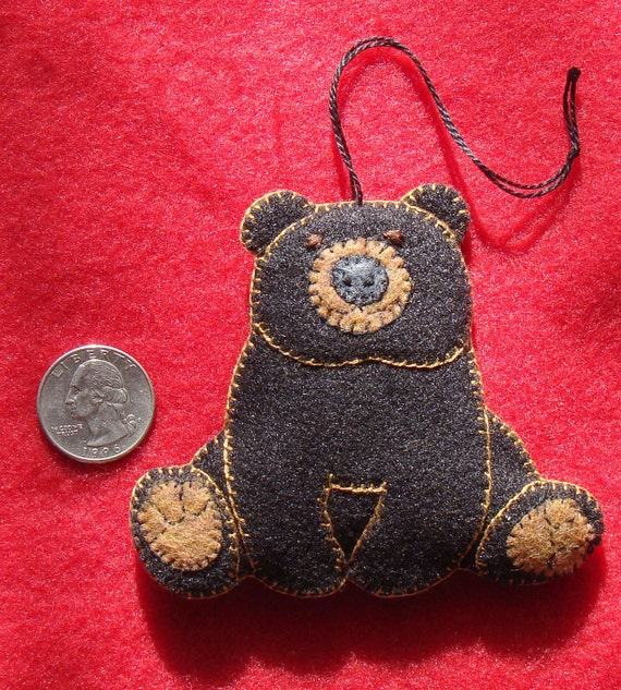 Black Bear ornament-Teddy Bear ornament-handmade original