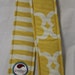Ready to Ship - Camera Strap Cover Reversible Yellow Geo with stripes