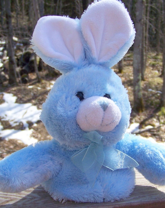 light blue stuffed bunny