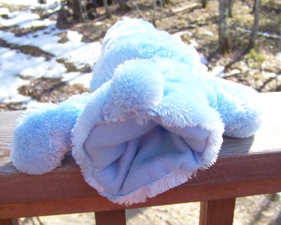 small blue stuffed bunny
