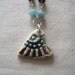 OOAK ceramic heart with gemstones and hand stamped metal. Mixed media necklace by JDaviesReazor