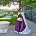 62 inch Bridal cape Grape / Ivory Satin with Fur Trim Wedding Cloak Handmade in USA