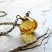 A Drop of Sunshine - AAA Citrine Quartz Faceted Onion Briolette Pendant in Oxidized Sterling Silver