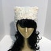 Hand Knit Hat, Ear Hat, Animal Hat, Thick And Thin Yarn Hat, Wool Hat, Knit Wool Hat, White Cream Off White Polar Bear Cloud, Ready To Shipp