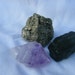 Pyrite, Coal, Amethyst Point - Prosperity Trinity Package