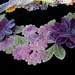 Lavender Dark Purple Green 2D Flower Hand Dyed Venise Lace Applique Motif