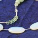 Long moonstone necklace Snow: SALE Moonstone, flourite, amazonite asymmetric necklace and earrings