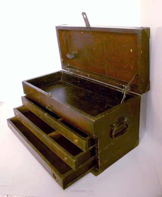 Vintage Tool Box with Drawers / Tool Chest / Industrial Decor