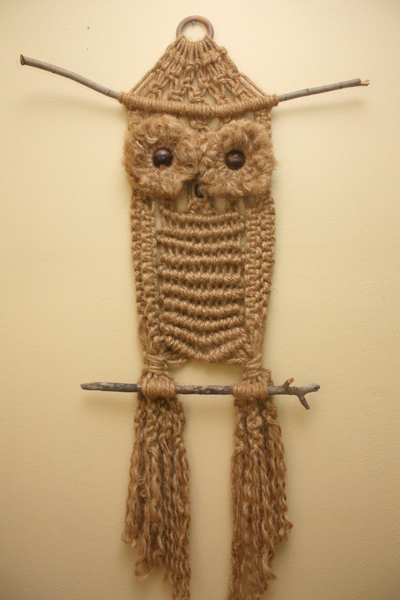 Vintage Macrame Owl Wall Hanging Decoration