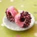Pink and chocolate donut post earrings