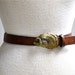 Oyster Shell Leather & Brass Belt