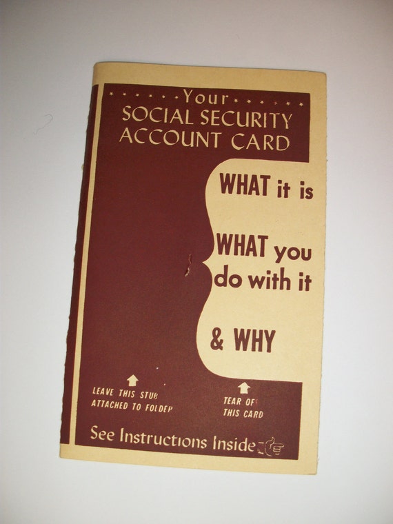 1944 Social Security Card Brochure Government Document Federal