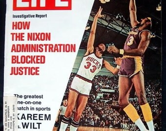 LIFE MAGAZINE KAREEM JABBAR VS WILT CHAMBERLAIN COVER MARCH 24, 1972, ISSUE, LIFE MAGAZINE KAREEM JABBAR VS WILT CHAMBERLAIN COVER MARCH 24, 1972, ISSUE,