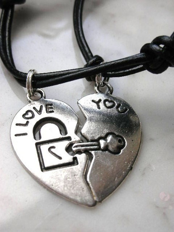 lock and key couple necklace