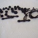 Vintage Watch Chain & Buttons Black Victorian