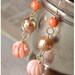 RESERVED for J. 'Lophelia Pertusa' Long Flapper coral pearl earrings. Solid gold and silver.