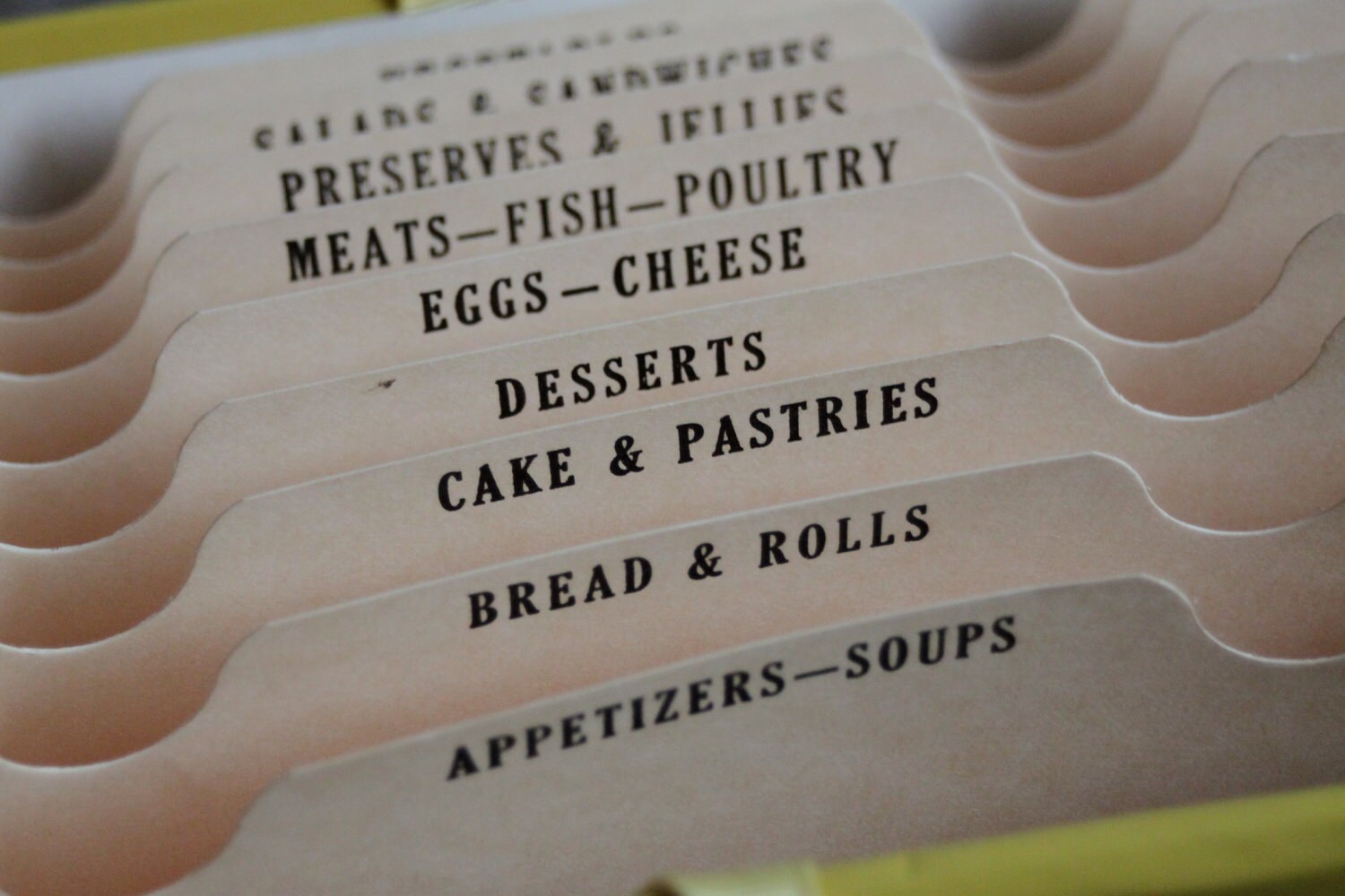 Vintage Yellow Recipe File Folder