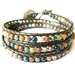 Around The World - Triple Wrap Fancy Jasper on Leather.