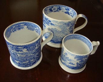 Antique Blue and White Mug c 1840