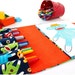 SALE Crayon bag - crayon wallet - quiet toys for kids - Sock Monkeys (LAST ONE)