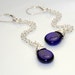 Sterling Silver Earrings- Shoulder Duster Earrings- Blue Glass -Wire Wrapped-Long earrings