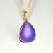 Purple Druzy Agate Necklace 14K Gold filled with Crystal Simple Layering