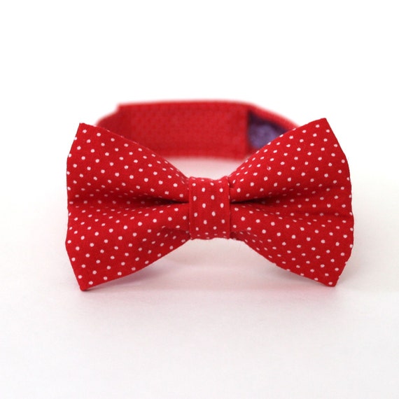 Items similar to Baby Boy's Bow Tie Red Polka Dot Red and White Pin