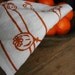 Tea Towel-Organic Linen- Poppies- Hand Screen Printed Dish Towel